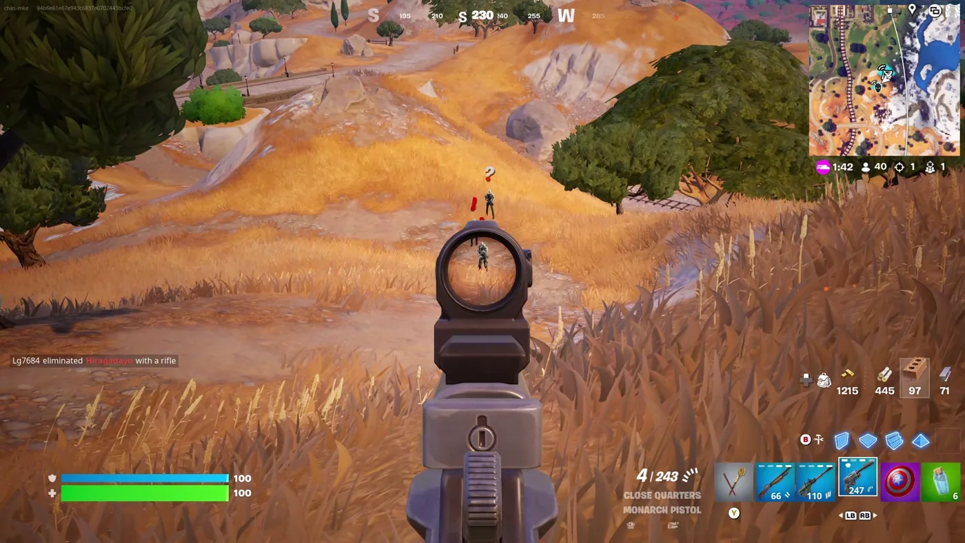Fortnite Aimbot ADS combat firefight on Windows PC